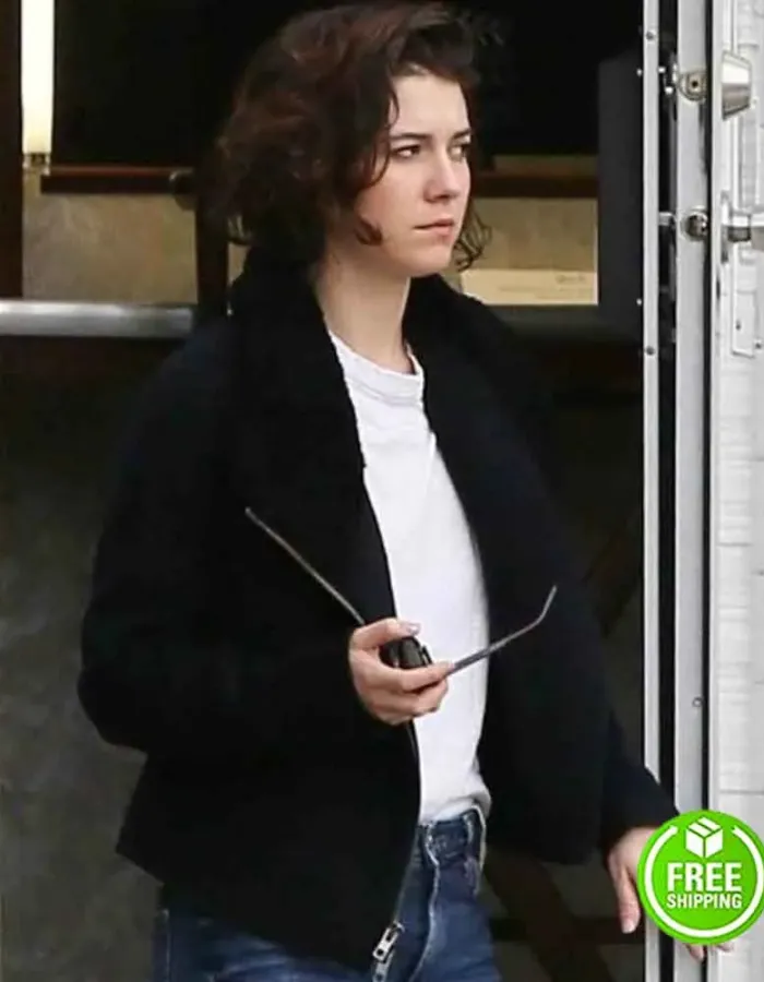 GEMINI MAN MARY ELIZABETH WINSTEAD (DANNY) FUR COLLAR BLACK JACKET 