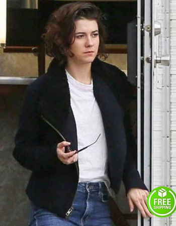 GEMINI MAN MARY ELIZABETH WINSTEAD (DANNY) FUR COLLAR BLACK JACKET 