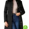BATWOMAN SEASON 2 NICOLE KANG (MARY HAMILTON) BLACK COTTON COAT