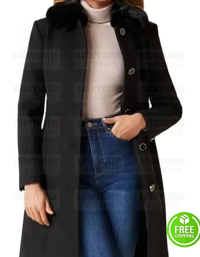 BATWOMAN SEASON 2 NICOLE KANG (MARY HAMILTON) BLACK COTTON COAT