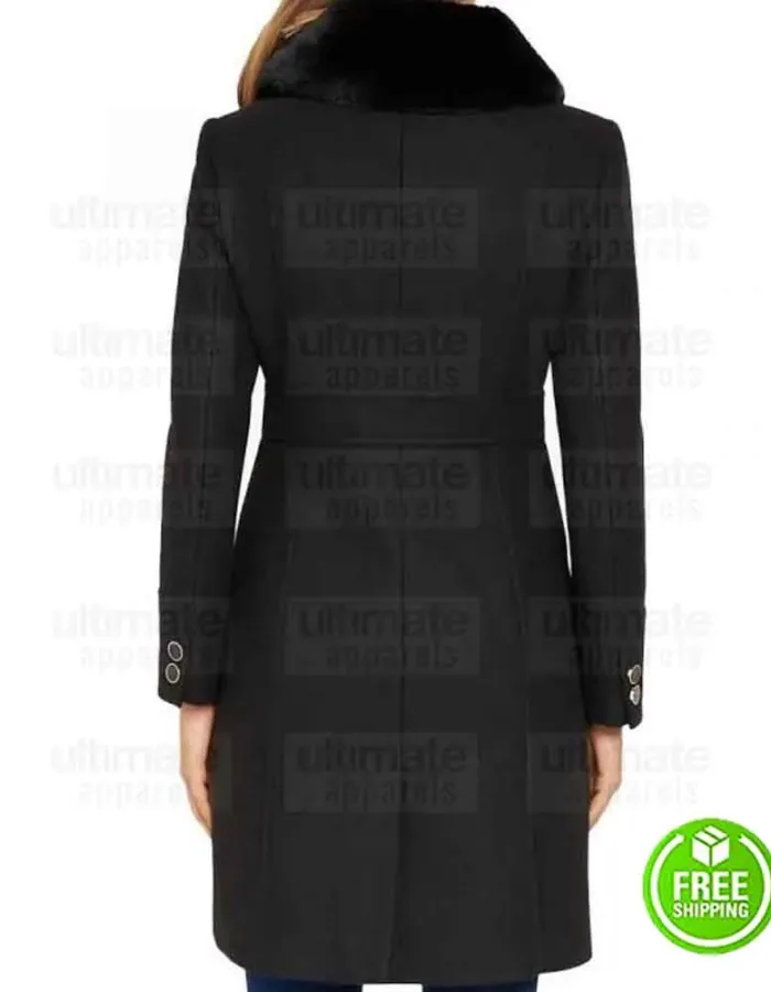 BATWOMAN SEASON 2 NICOLE KANG (MARY HAMILTON) BLACK COTTON COAT