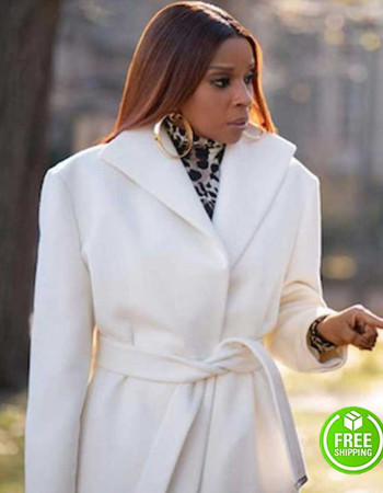 POWER BOOK II GHOST MARY J. BLIGE (MONET) WHITE WOOL COAT