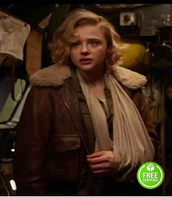 SHADOW IN THE CLOUD CHLOE GRACE MORETZ (MAUDE GARRETT) SHEARLING BROWN LEATHER JACKET SHADOW IN THE CLOUD CHLOE GRACE MORETZ (MAUDE GARRETT) SHEARLING BROWN LEATHER JACKET