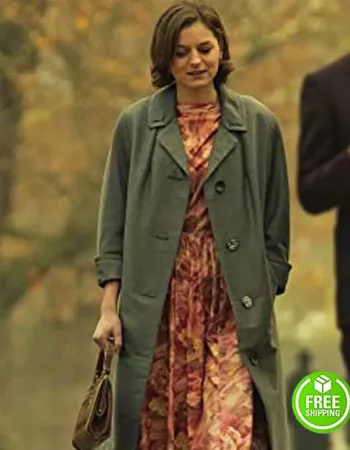 PENNYWORTH EMMA CORRIN (ESME WINIKUS) GREY TRENCH COAT