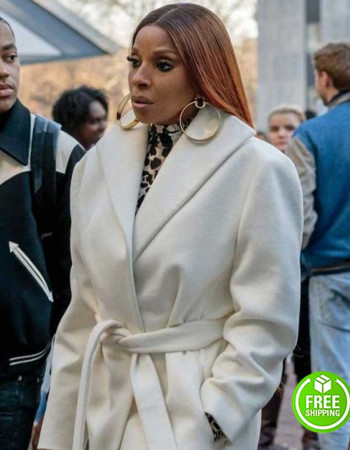 POWER BOOK II GHOST MARY J. BLIGE (MONET) WHITE WOOL COAT