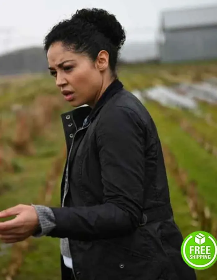 DEBRIS RIANN STEELE (FINOLA JONES) BLACK COTTON JACKET DEBRIS RIANN STEELE (FINOLA JONES) BLACK COTTON JACKET