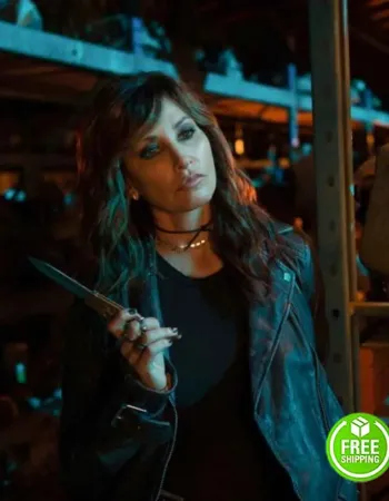 RIVERDALE GINA GERSHON (GLADYS JONES) BLACK LEATHER JACKET RIVERDALE GINA GERSHON (GLADYS JONES) BLACK LEATHER JACKET