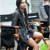 HIGH FIDELITY ZOE KRAVITZ (ROBYN BROOKS) BLACK LEATHER TRENCH COAT
