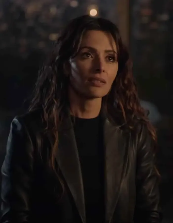 THE ROOKIE SEASON 2 SARAH SHAHI (JESSICA RUSSO) BLACK LEATHER BLAZER THE ROOKIE SEASON 2 SARAH SHAHI (JESSICA RUSSO) BLACK LEATHER BLAZER