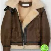 I HATE SUZIE BILLIE PIPER (SUZIE PICKLES) BROWN SHEARLING LEATHER JACKET