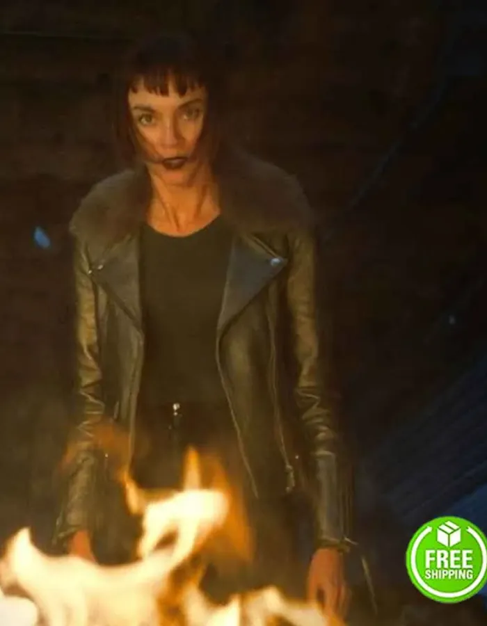 HELSTROM SYDNEY LEMMON (ANA HELSTROM) BLACK LEATHER JACKET