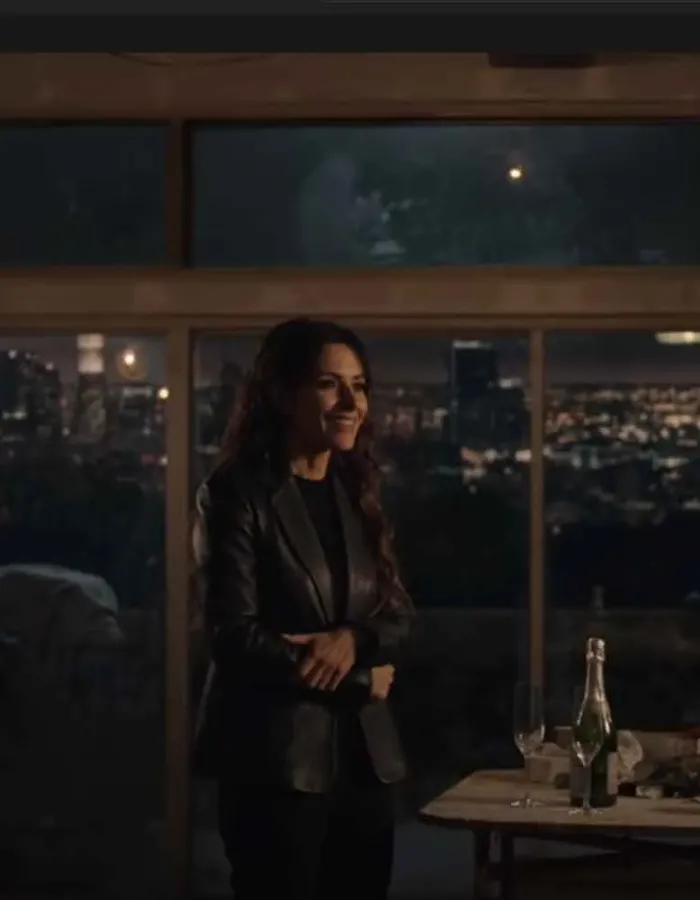 THE ROOKIE SEASON 2 SARAH SHAHI (JESSICA RUSSO) BLACK LEATHER BLAZER THE ROOKIE SEASON 2 SARAH SHAHI (JESSICA RUSSO) BLACK LEATHER BLAZER