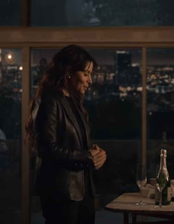 THE ROOKIE SEASON 2 SARAH SHAHI (JESSICA RUSSO) BLACK LEATHER BLAZER THE ROOKIE SEASON 2 SARAH SHAHI (JESSICA RUSSO) BLACK LEATHER BLAZER