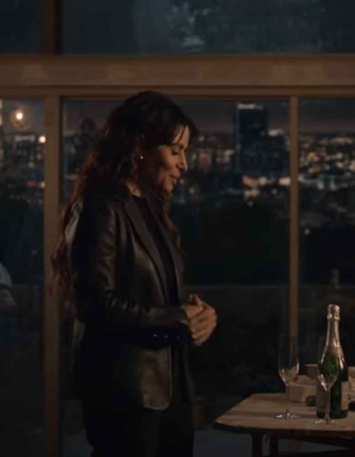 THE ROOKIE SEASON 2 SARAH SHAHI (JESSICA RUSSO) BLACK LEATHER BLAZER