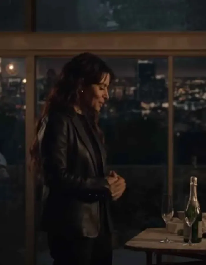 THE ROOKIE SEASON 2 SARAH SHAHI (JESSICA RUSSO) BLACK LEATHER BLAZER THE ROOKIE SEASON 2 SARAH SHAHI (JESSICA RUSSO) BLACK LEATHER BLAZER