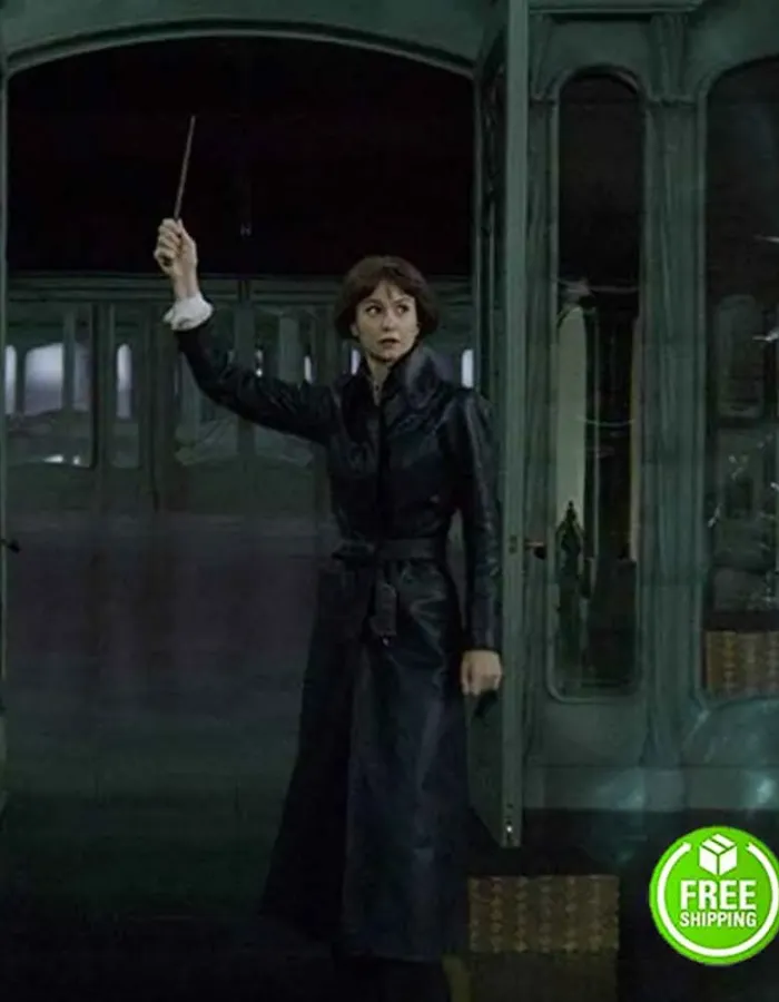 FANTASTIC BEASTS 2 KATHERINE WATERSTON (TINA GOLDSTEIN) BLACK LEATHER COAT FANTASTIC BEASTS 2 KATHERINE WATERSTON (TINA GOLDSTEIN) BLACK LEATHER COAT
