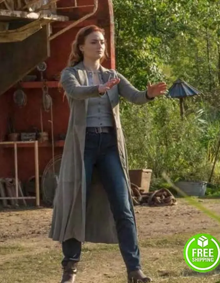 X-MEN: DARK PHOENIX SOPHIE TURNER (JEAN GREY) GREY COTTON COAT
