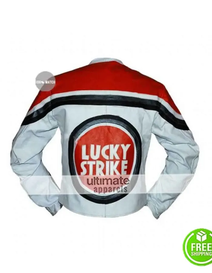 Lucky Strike Red and White Replica Leather Jacket Lucky Strike Red and White Replica Leather Jacket