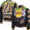 Men's Los Angeles Lakers Remix Palm Trees Black Varsity Jacket