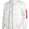 Tokyo Revengers Kazutora Hanemiya (Joe Zieja) White Cotton Bomber Jacket Tokyo Revengers Kazutora Hanemiya (Joe Zieja) White Cotton Bomber Jacket