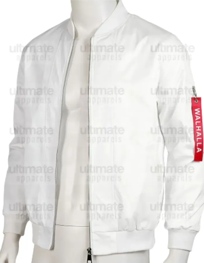 Tokyo Revengers Kazutora Hanemiya (Joe Zieja) White Cotton Bomber Jacket Tokyo Revengers Kazutora Hanemiya (Joe Zieja) White Cotton Bomber Jacket