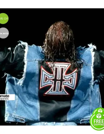 Vintage WWE Triple H Denim Leather Jacket Vintage WWE Triple H Denim Leather Jacket