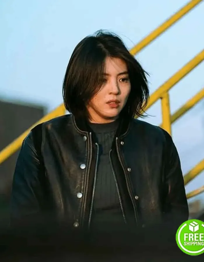 MY NAME HAN SO-HEE (JI-U-YUN) BOMBER LEATHER JACKET MY NAME HAN SO-HEE (JI-U-YUN) BOMBER LEATHER JACKET