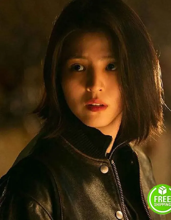 MY NAME HAN SO-HEE (JI-U-YUN) BOMBER LEATHER JACKET