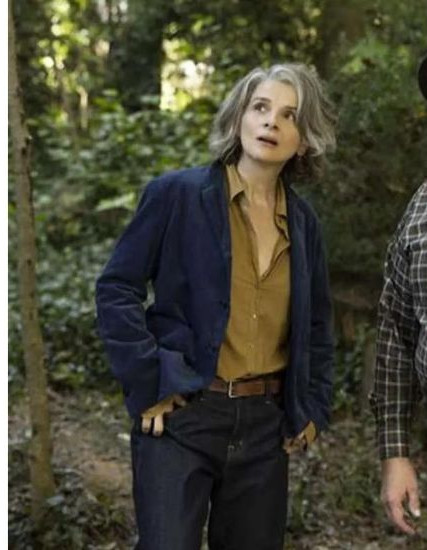 The Staircase Juliette Binoche (Sophie Broussard) Blue Cotton Blazer The Staircase Juliette Binoche (Sophie Broussard) Blue Cotton Blazer