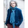 The Staircase Juliette Binoche (Sophie Broussard) Blue Cotton Blazer