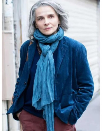 The Staircase Juliette Binoche (Sophie Broussard) Blue Cotton Blazer