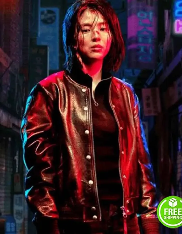 MY NAME HAN SO-HEE (JI-U-YUN) BOMBER LEATHER JACKET MY NAME HAN SO-HEE (JI-U-YUN) BOMBER LEATHER JACKET