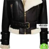 Women's Aviator Flight Shearling Bomber Fur Black Jacket Women's Aviator Flight Shearling Bomber Fur Black Jacket