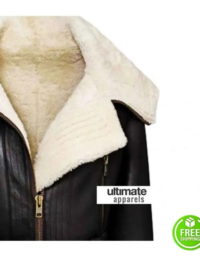 Women's Aviator Flight Shearling Bomber Fur Black Jacket Women's Aviator Flight Shearling Bomber Fur Black Jacket