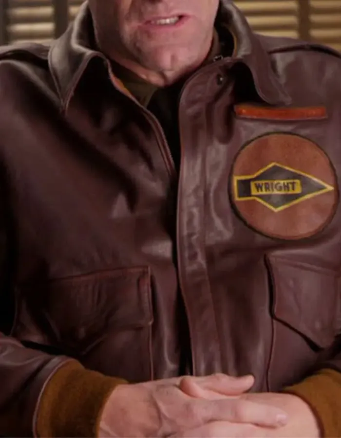 Aaron Eckhart Midway Jimmy Doolittle Brown Leather Jacket Aaron Eckhart Midway Jimmy Doolittle Brown Leather Jacket