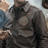 Aaron Eckhart Midway Jimmy Doolittle Brown Leather Jacket