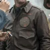 Aaron Eckhart Midway Jimmy Doolittle Brown Leather Jacket Aaron Eckhart Midway Jimmy Doolittle Brown Leather Jacket