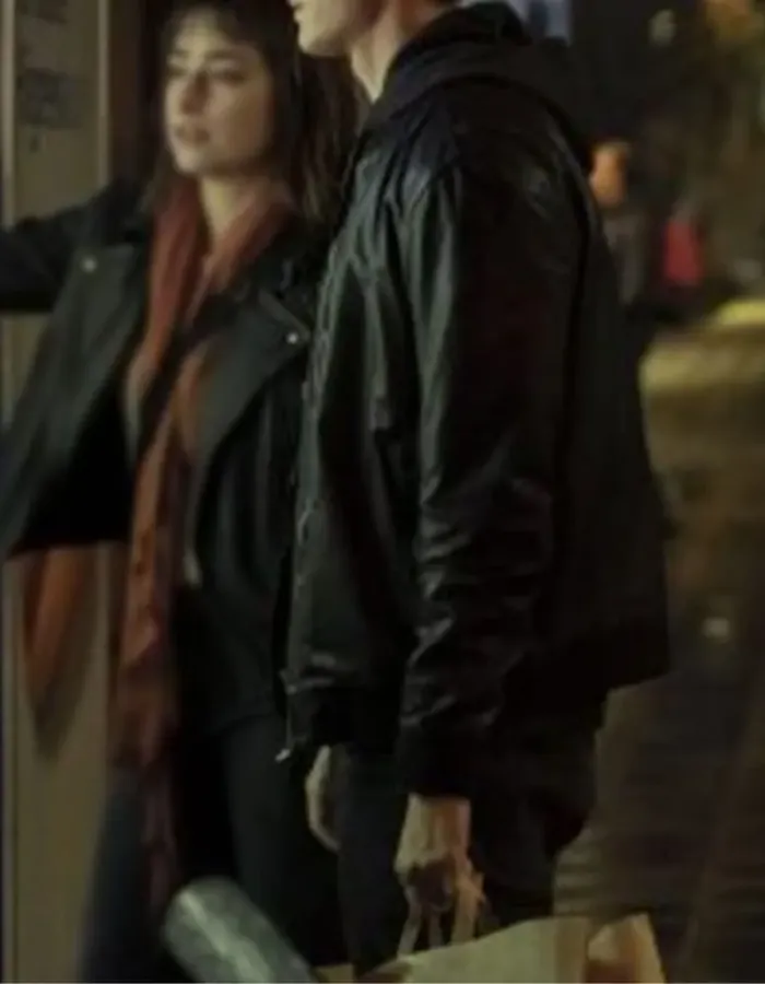 Adam Pålsson Young Wallander Black Leather Bomber Jacket Adam Pålsson Young Wallander Black Leather Bomber Jacket