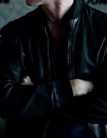 Adam Pålsson Young Wallander Black Leather Bomber Jacket