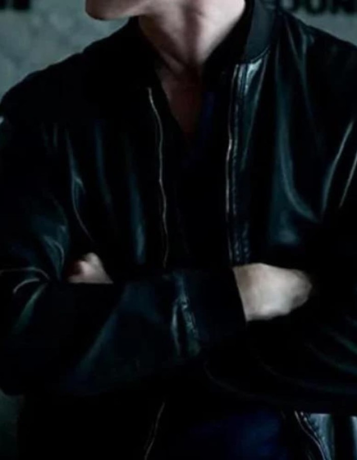 Adam Pålsson Young Wallander Black Leather Bomber Jacket Adam Pålsson Young Wallander Black Leather Bomber Jacket