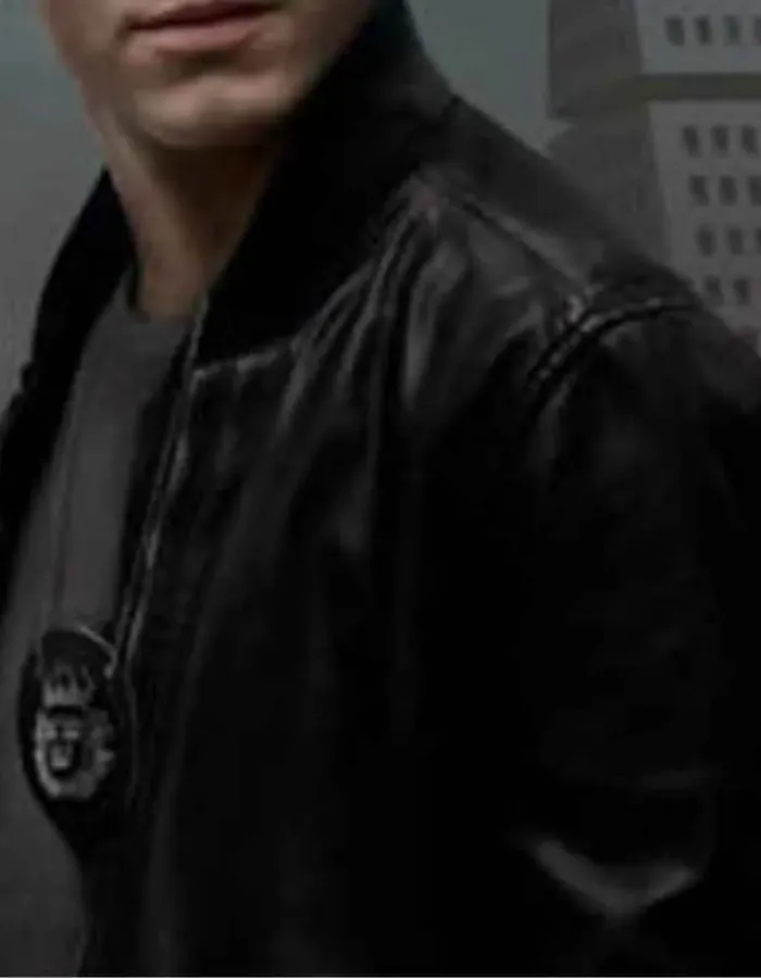 Adam Pålsson Young Wallander Black Leather Bomber Jacket Adam Pålsson Young Wallander Black Leather Bomber Jacket