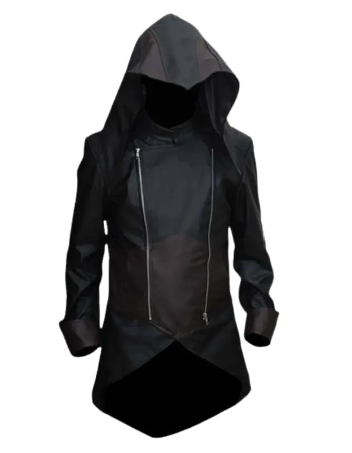 Assassins Creed Unity Arno Hooded Leather Jacket Assassins Creed Unity Arno Hooded Leather Jacket