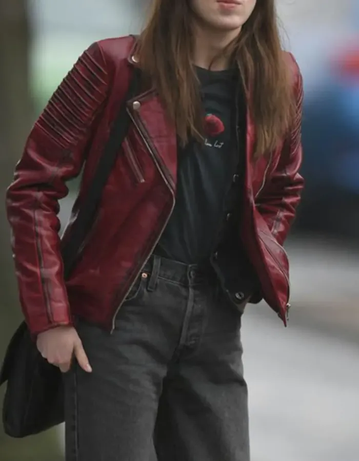 Bank of Dave 2023 Phoebe Dynevor Leather Jacket