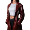 Blowback Veronica Maroon Leather Coat
