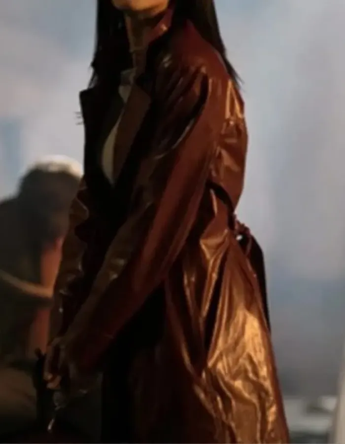 Blowback Veronica Maroon Leather Coat