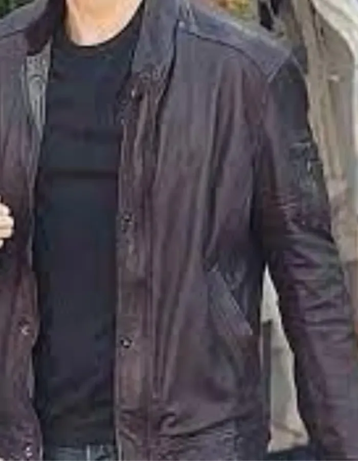 Brad Pitt Fight Club Black Leather Jacket