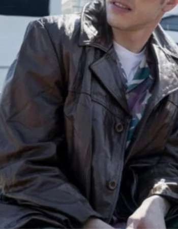 Bupkis 2023 Pete Davidson Brown Leather Jacket