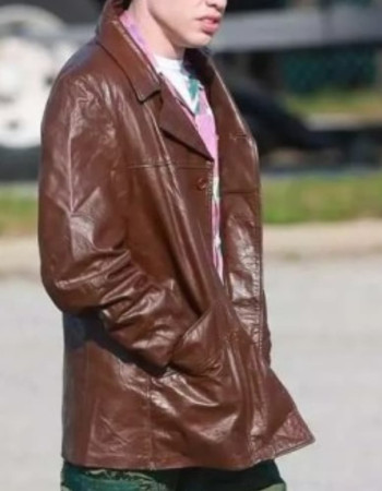 Bupkis 2023 Pete Davidson Brown Leather Jacket Bupkis 2023 Pete Davidson Brown Leather Jacket
