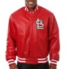 Cardinals St. Louis Red Varsity Bomber Leather Jacket Cardinals St. Louis Red Varsity Bomber Leather Jacket