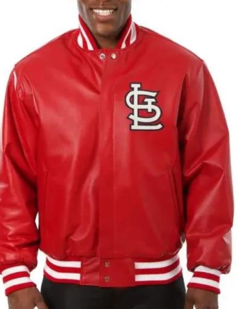Cardinals St. Louis Red Varsity Bomber Leather Jacket